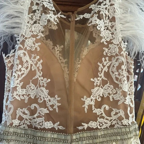 ✔️#71B BNWT MAC DUGGAL EMBELLISHED FEATHER ILLUSION NECK TRUMPET GOWN 79230 - Picture 10 of 13